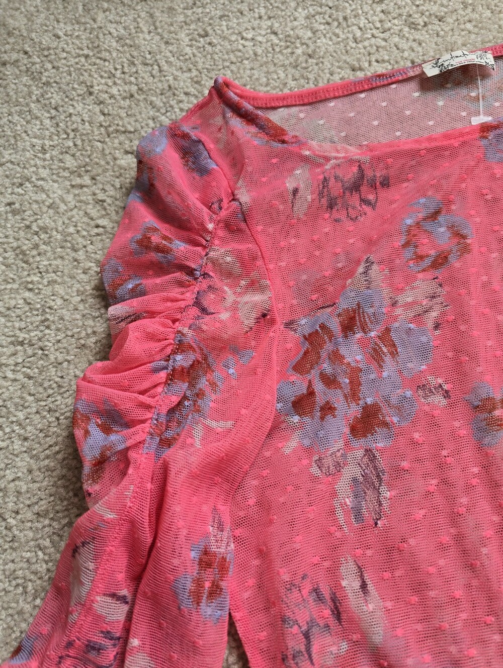 Free People Lady Lux Printed Layering Top Intimately Line Womens Size Small - Picture 3 of 8
